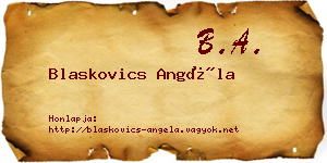 Blaskovics Angéla névjegykártya